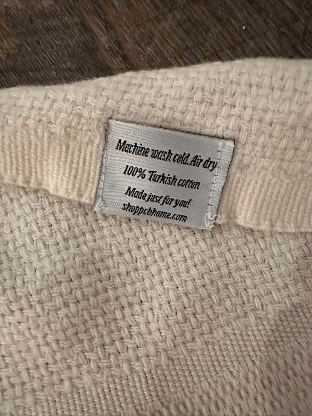 Cream 'Home' Decorative Cotton Throw